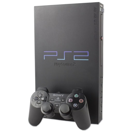 Playstation 2 konsol (FAT) med Controller og alle kabler