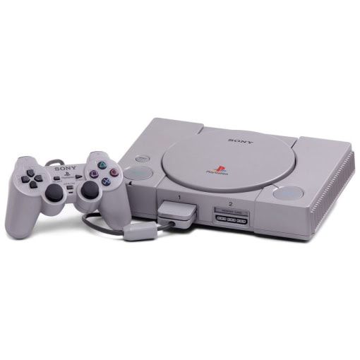 Playstation 1 konsol m. Dual Shock Controller