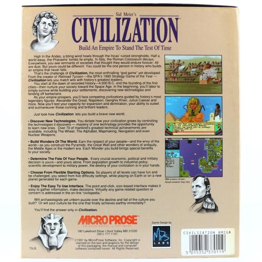 Sid Meier's Civilization (Amiga, Big Box) - Image 2