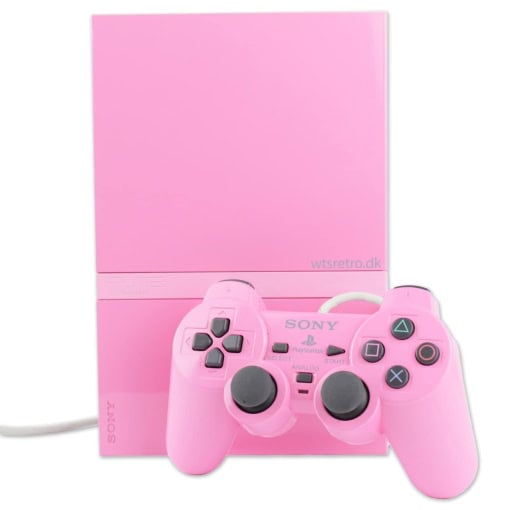 Playstation 2 Slimline konsol (Pink) med Controller og alle kabler