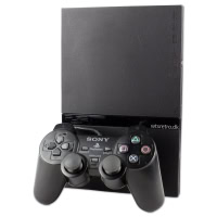 Playstation 2 Slimline konsol med Controller og alle kabler