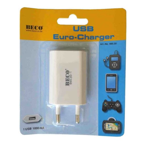 USB oplader 1000mA (1x USB-A)