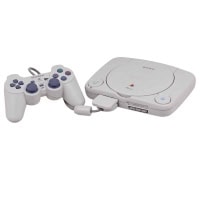 Sony Playstation One konsol med Dual Shock Controller og alle kabler