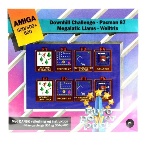 Downhill Challenge - Pacman 87 - Megalatic Llams - Welltrix (Amiga, Euro Power Pack)