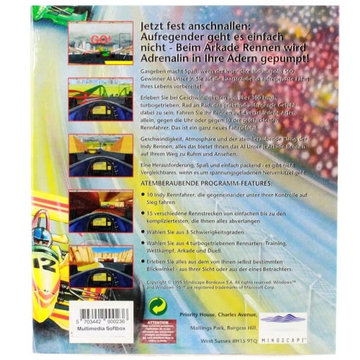 Al Unser, Jr. Arcade Racing (PC Big Box, 1995, Mindscape) - Image 2
