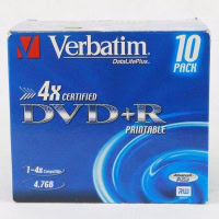 Verbatim DVD+R 4.7GB Printable - 10 Pack