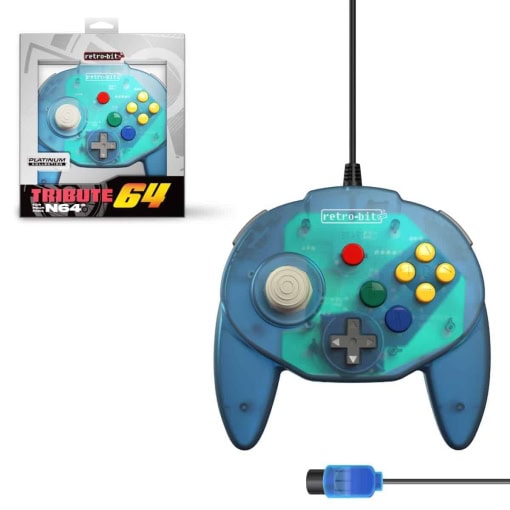 Retro-Bit Tribute 64 Ocean Blue Nintendo 64 Controller