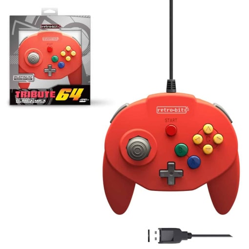 Retro-Bit Tribute 64 Red USB Controller