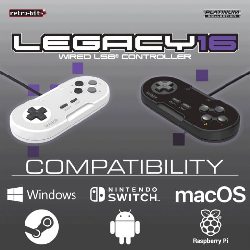 Retro-Bit Legacy 16 USB Pad Grey - Image 2