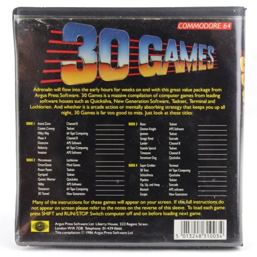 30 Games (Commodore 64, Cassette) - Image 2