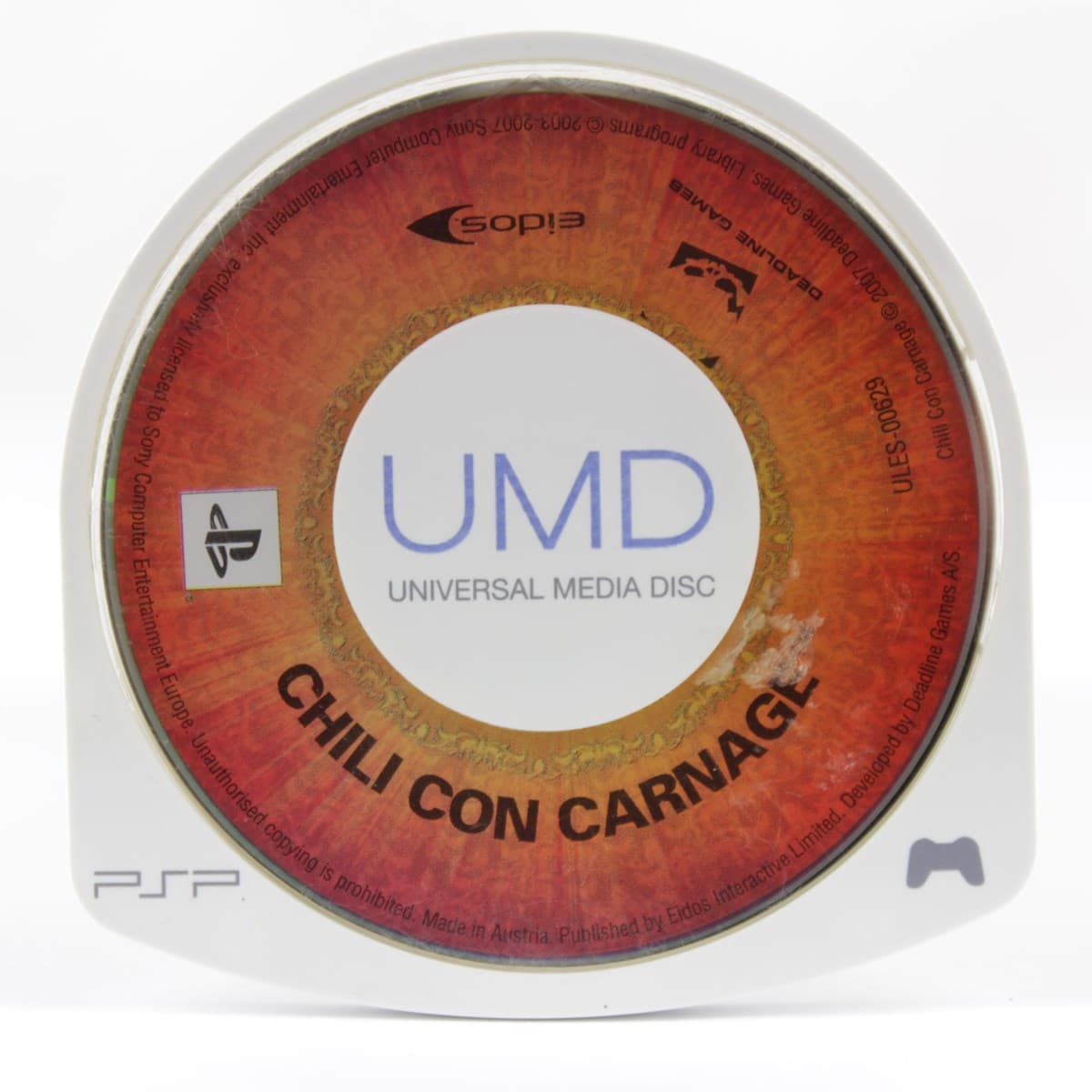 Jeu PSP Chili Con Carnage - Version PAL FR Complète (boîtier, Notice), Bon état, Sorti En 2006, Genre Action/aventure