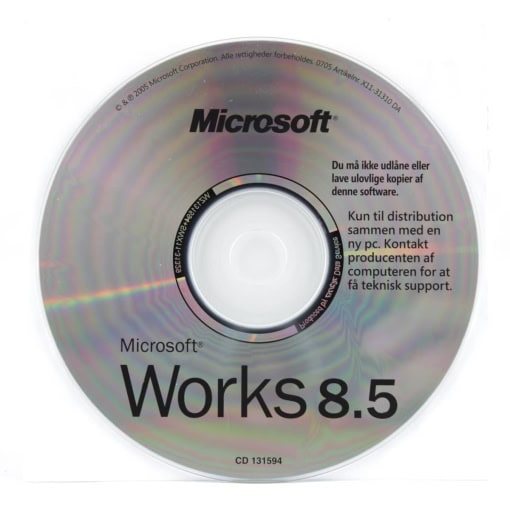 Microsoft Works 8.5 (PC, Dansk, Løs CD)