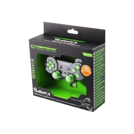 Esperanza GLADIATOR Gamepad GX600 - Sort/Grøn (PS3 / PC) - Image 2