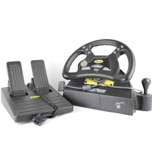 Mad Catz Dual Force Racing Wheel (PS1 - Boxed) - Image 4