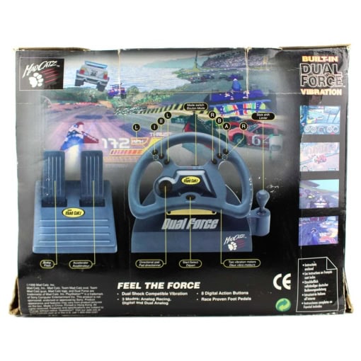 Mad Catz Dual Force Racing Wheel (PS1 - Boxed) - Image 2