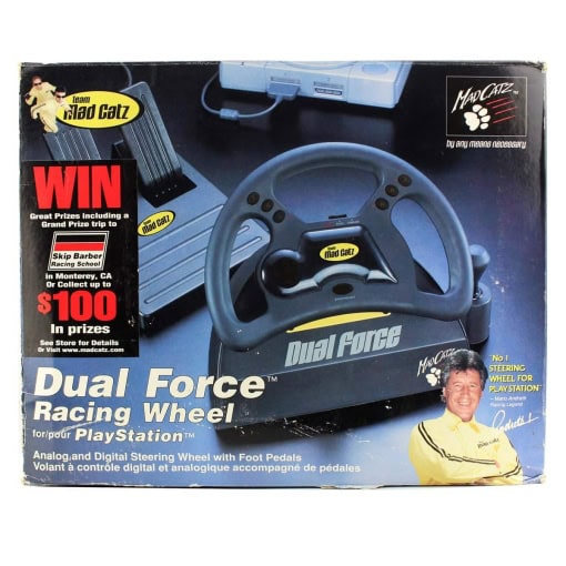 Mad Catz Dual Force Racing Wheel (PS1 - Boxed)