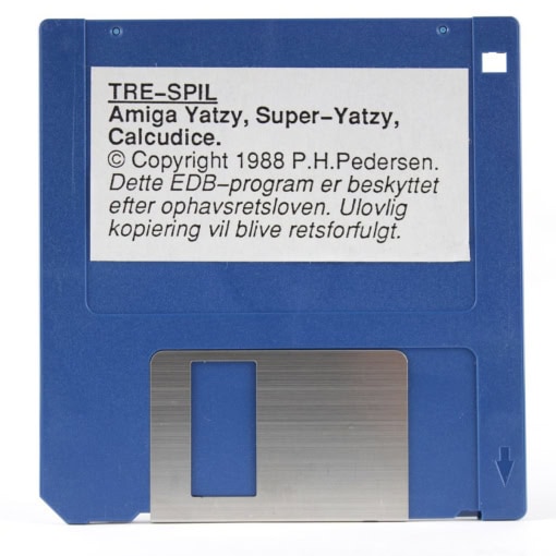 TRE-SPIL: Amiga Yatzy, Super-Yatzy, Calcudice (Amiga - Løs Diskette)