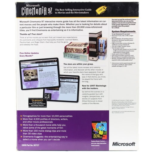 Microsoft Cinemania 97 (PC Big Box) - Ny - Image 2