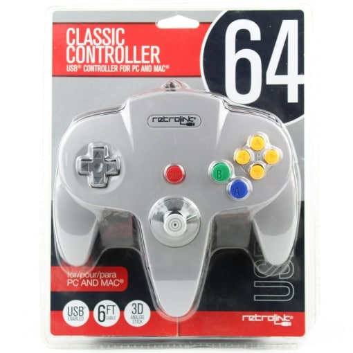Nintendo 64 Controller USB Grå Retrolink