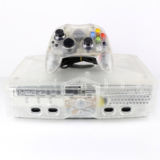 Xbox Original Konsol (Crystal) med Controller og alle kabler - Image 2