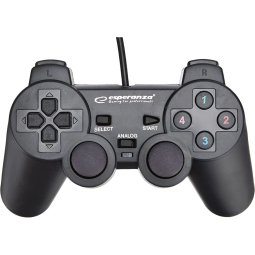 Esperanza WARRIOR Gamepad med kabel - Sort (PS3/PC)