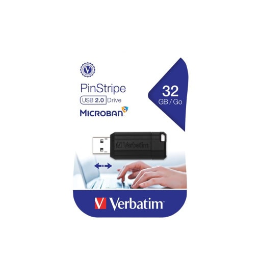 Verbatim PinStripe USB Drive 32GB USB 2.0 Sort - Image 4