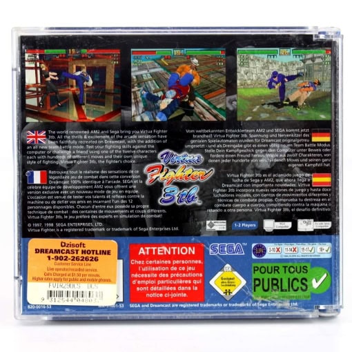 Jeu Sega Dreamcast Virtua Fighter 3tb - Version PAL EUR Complète (boîte, Notice), état Correct