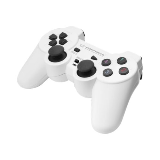Esperanza WARRIOR Gamepad med kabel - Hvid (PS3/PC)