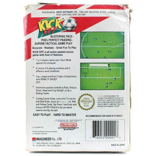 Kick Off (Nintendo NES, Boxed, PAL-A/UKV) - Image 2