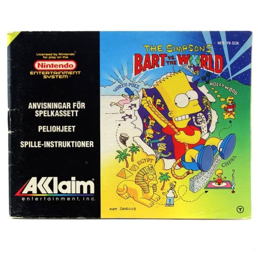 The Simpsons: Bart vs. the World (NES manual, SCN)