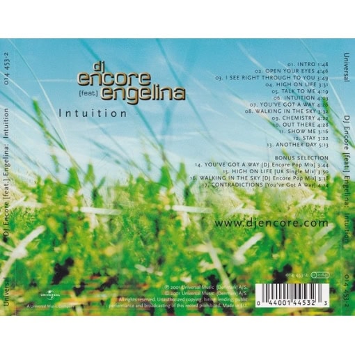 DJ Encore Feat Engelina Intuition CD 2001 Brugt Musik CD WTS 