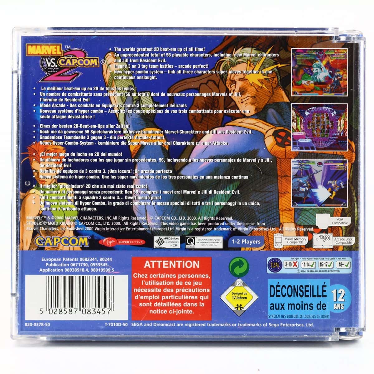 Marvel Vs Capcom 2 Sur Sega Dreamcast – Version NTSC-JAP Complete (Boîte, Livret)