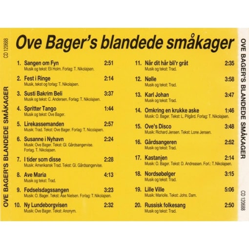 Ove Bager – Blandede Småkager (CD, 1988) - Image 2