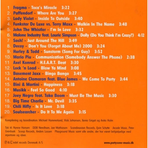 Partyzone Music Vol. 1 (CD, 2000) - Image 2