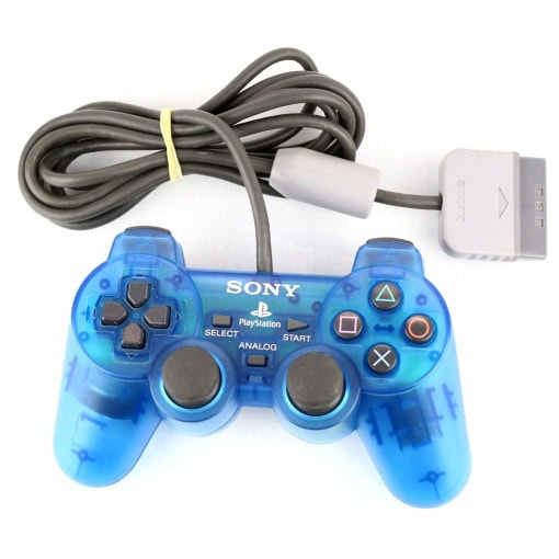 PS1 Analog Controller SCPH-1200 Clear Blue - Image 2
