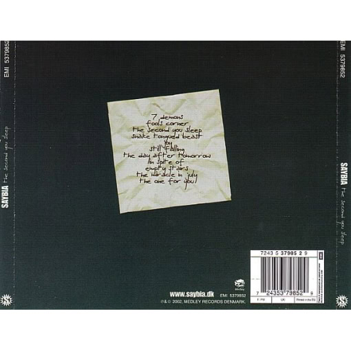 Saybia – The Second You Sleep (CD) - Image 2