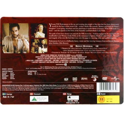 Shakespeare In Love (DVD - Steelbook) - Image 2