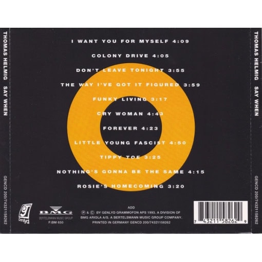 Thomas Helmig – Say When (CD) - Image 2
