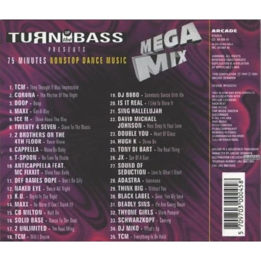 Turn Up The Bass - Mega Mix (CD, 1994) - Image 2