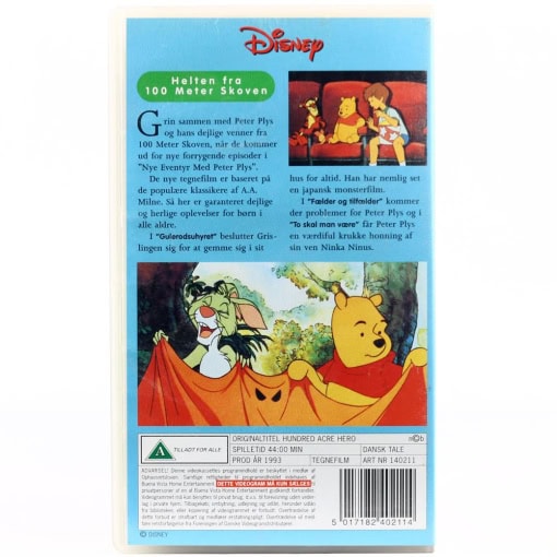 Nye Eventyr med Peter Plys - Helten fra Hundredemeterskoven - Disney (VHS) - Image 2