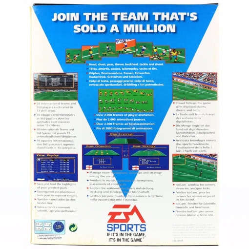 FIFA International Soccer (Amiga, Big Box) - Image 2