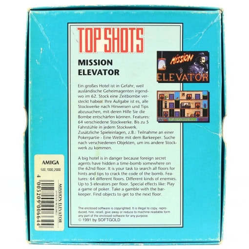 Mission Elevator (Amiga, Small Box, Top Shots) - Image 2