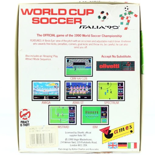 World Cup Soccer: Italia '90 (Amiga, Small Box) - Image 2