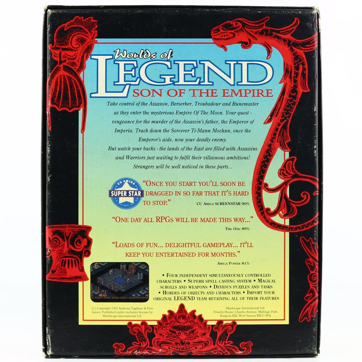 Mindscape Worlds of Legend Son of the Empire Big Box IBM PC 3,5 disque