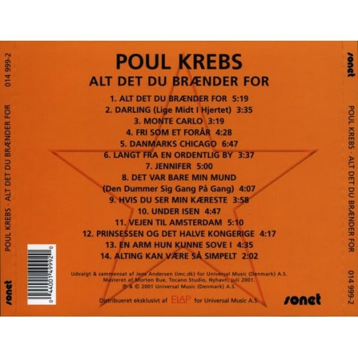 Poul Krebs – Alt Det Du Brænder For (CD) - Image 2