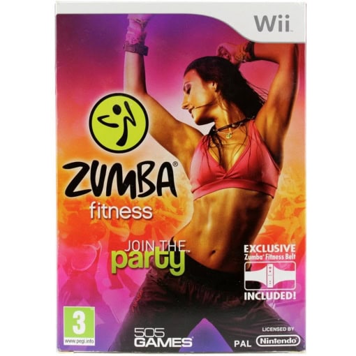Zumba fitness med æske og bælte (Nintendo Wii)