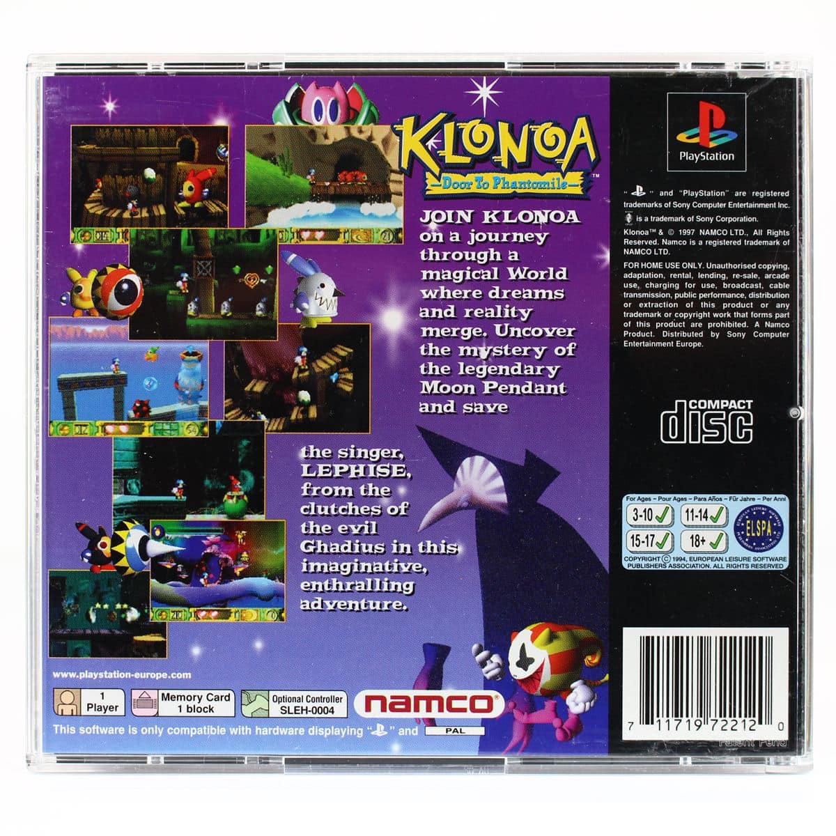 KLONOA DOOR TO Phantomile Ps1 Ps2 Ps3 Playstation 1 2 3 Completo Vers Ita EUR 229,98 - ES