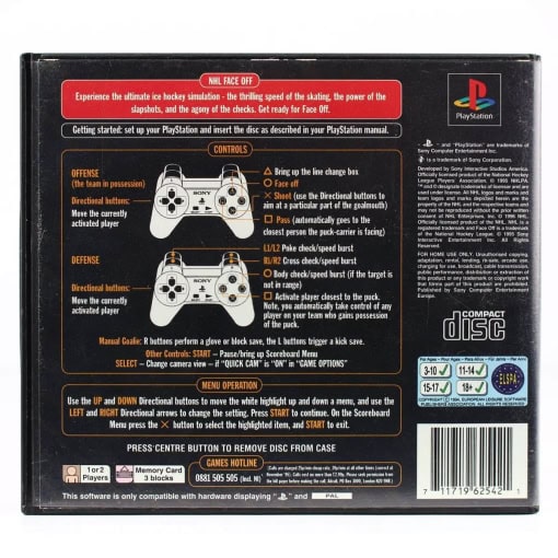 NHL FaceOff (PS1 - Udlejningspil) - Image 2
